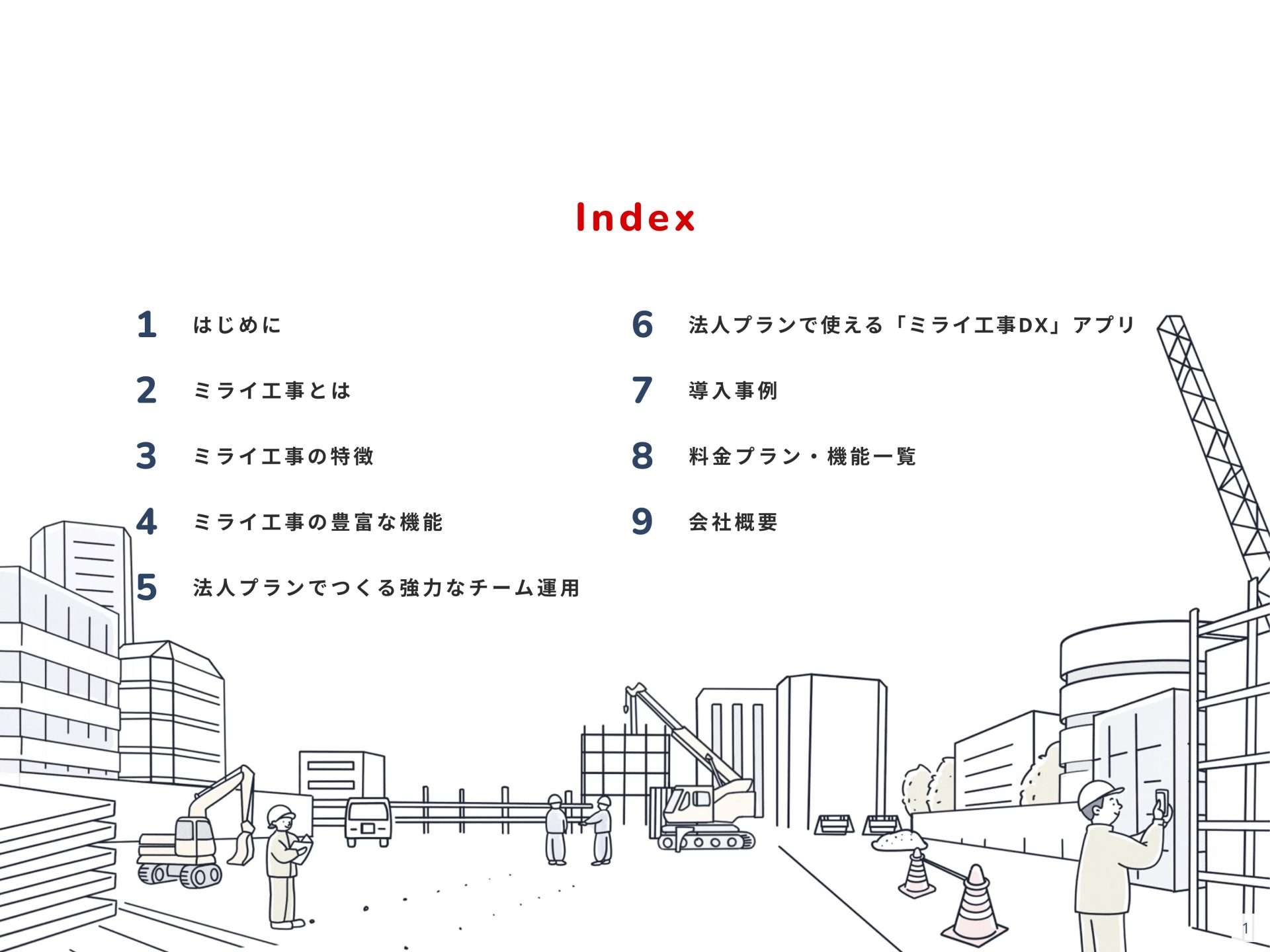 目次-ミライ工事アプリとは