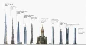 ジッダタワーの高さの比較