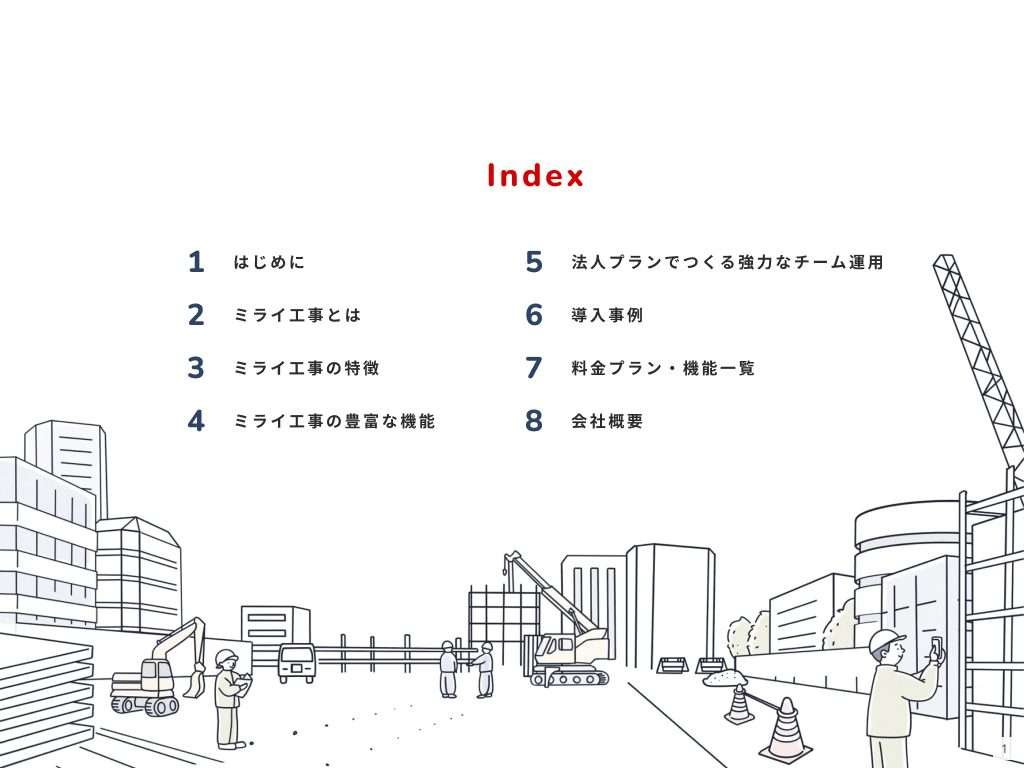目次-ミライ工事アプリとは