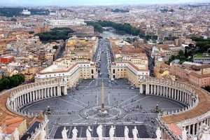 View of St. Peter's Square from the dome of the basilica.