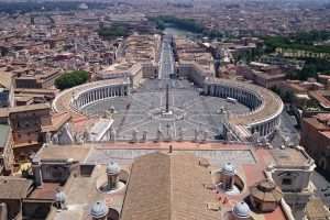 View of St. Peter's Square from the dome of the basilica.