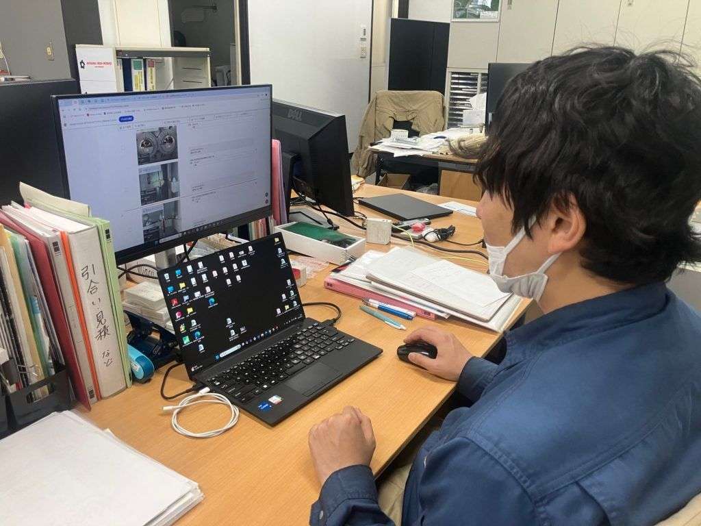 株式会社新居浜鐵工所がミライ工事を使用している様子